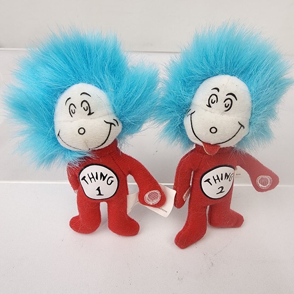 Kellogg’s Dr Seuss Thing 1 & Thing 2 Mini Plush Cat In The Hat Official Movie 4"